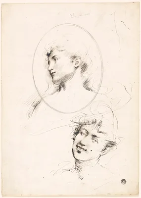 Two Female Heads — William Merritt Chase