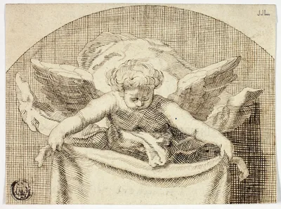Putto Holding Sudarium — Cornelis Bloemaert