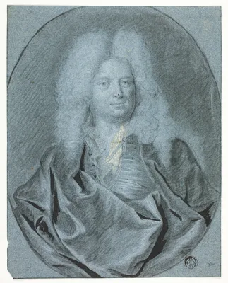 Portrait Bust of a Man in a White Wig — Cornelius van Poelenburgh