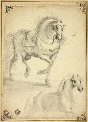 Two Sketches of Trotting Horse — Philips Wouwerman