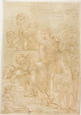 Isaac and Rebecca at Well — Théodore Thulden