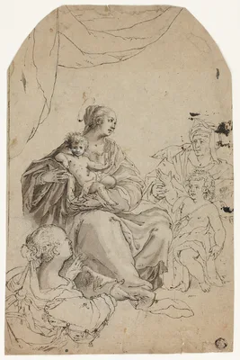 Madonna and Child with Saints Elizabeth, John and Anne — Hans von Aachen