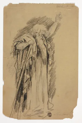 Standing Prophet with Arm Raised — Franz von Lenbach