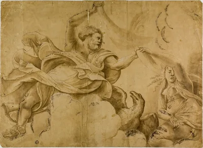 Study for Jupiter Hurling Thunderbolts — Giulio Romano