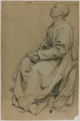 Seated Monk Holding Book — Domenico Fiasella
