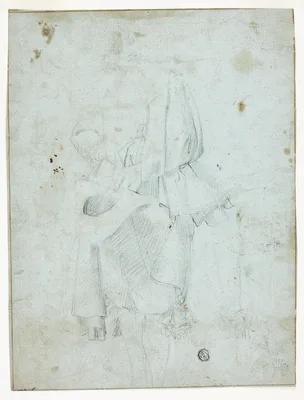 Standing Youth Holding Hat, and Sketch of Legs — Domenico Fiasella