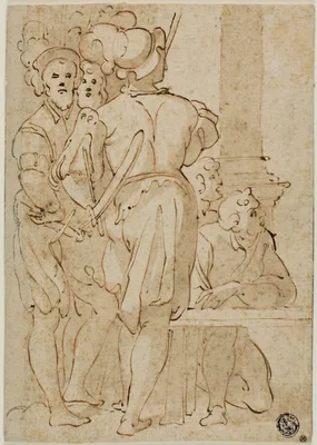 Standing Soldiers and Kneeling Figures — Taddeo Zuccari