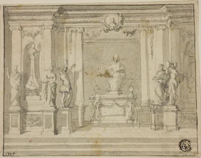 Inner Portico with Statues — James Thornhill