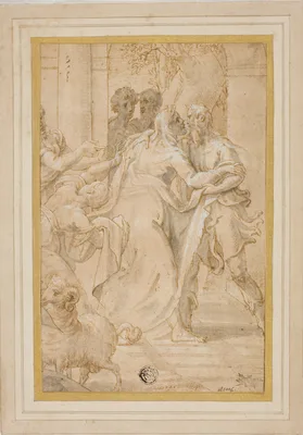 The Meeting of Joachim and Anna at the Golden Gate — Girolamo Mazzola Bedoli
