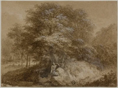Shady Grove with Nymph Seated Under Tree — Adam Friedrich Oeser