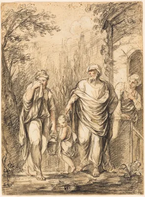 Abraham Casting out Hagar and Ishmael — Jean-Pierre-Antoine Tassaert