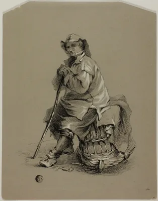 Fisherman Seated on Lobster Pot — Eugène Blery