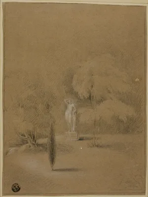 Statue on Lawn in Epsom — George Henry Harlow