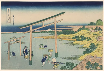 Seashore at Nobutoura (Nobutoura), from the series "Thirty-six Views of Mount Fuji (Fugaku sanjurokkei)" — Katsushika Hokusai