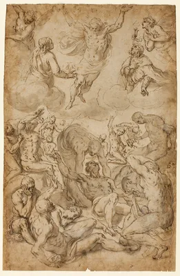 Saint Roch and the Virgin Interceding with Christ on Behalf of Plague Victims — Sante Peranda