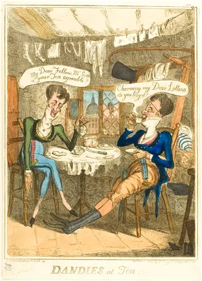 Dandies at Tea — Isaac Cruikshank