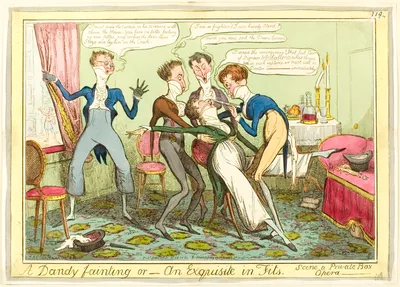 A Dandy Fainting — Isaac Cruikshank