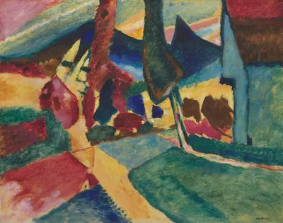 Landscape with Two Poplars — Wassily Kandinsky