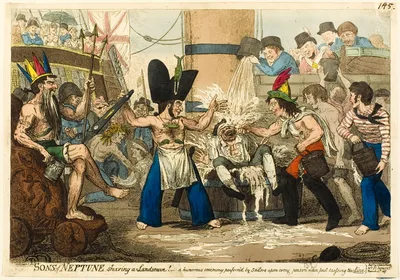 Sons of Neptune Shaving a Landsman! — Isaac Cruikshank
