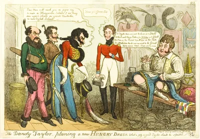 The Dandy Tailor, Planing a New Hungry Dress — Isaac Cruikshank