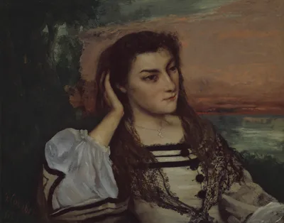 Rêverie (Portrait of Gabrielle Borreau) — Gustave Courbet