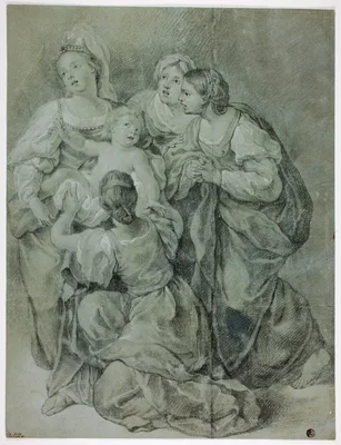 Group of Four Women and Child — Domenichino