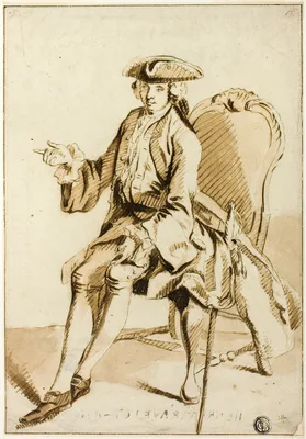Young Seigneur Seated — Hubert-François Gravelot