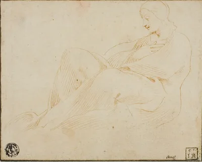 Seated Draped Woman in Profile — Ludovico Carracci