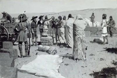 The Interpreter Waved at the Youth — Frederic Remington