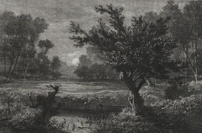 Moonrise in the Andilly Valley — Charles-François Daubigny