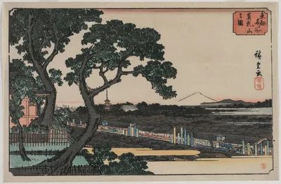 Picture of Matsuchiyama, from the series Famous Places in the Eastern Capital — Utagawa Hiroshige