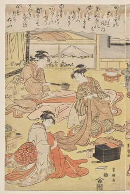 Women Making Clothing — Utagawa Toyokuni I