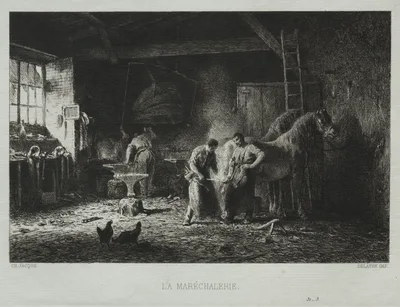 The Blacksmith Shop — Charles Jacque
