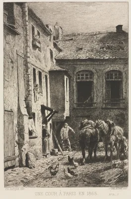 A Courtyard in Paris — Charles Jacque