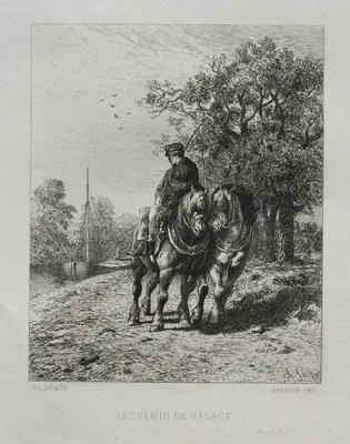 The Tow Path — Charles Jacque