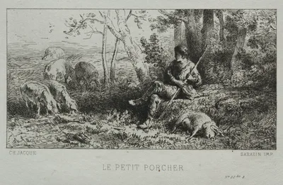 The Little Pig Herd — Charles Jacque
