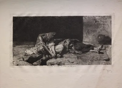 Arab Watching over the Body of His Friend — Mariano Fortuny Marsal