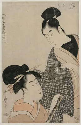 Woman Measuring a Man's Gown (from the series Twelve Occupations of Women) — Kitagawa Utamaro