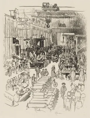 English War Work:  Finishing Shells — Joseph Pennell