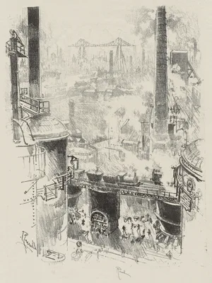 English War Work:  From othe Tops of the Furnaces — Joseph Pennell