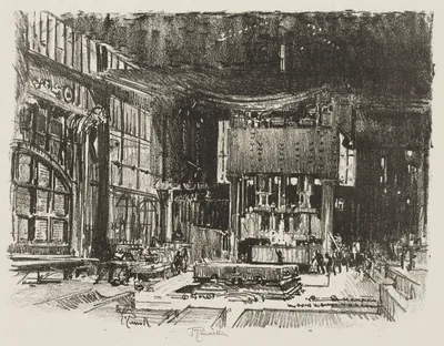 English War Work:  The Acolytes Preparing the Altar of the War God — Joseph Pennell