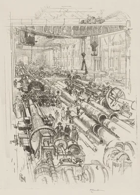 English War Work:  The Gun Shop — Joseph Pennell