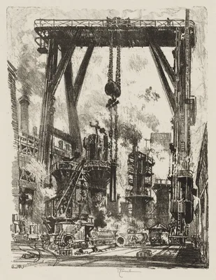 English War Work:  The Old Gun Pit — Joseph Pennell