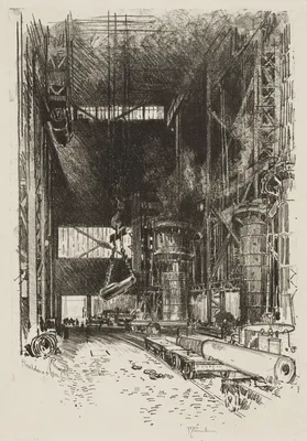 English War Work:  The New Gun Pit — Joseph Pennell