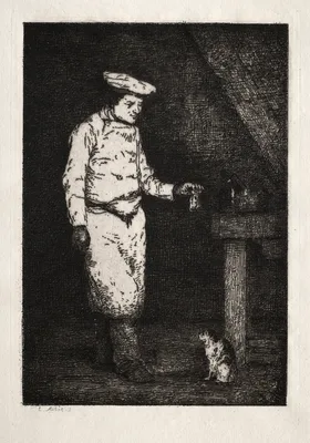 Le déjeuner du chat — Augustin Théodule Ribot