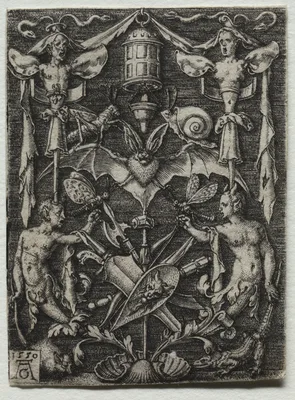 Ornament Design with a Bat in the Center — Heinrich Aldegrever