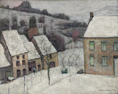 Murol in the Snow — Victor Charreton