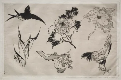 Dinner Service (Rousseau service): Swallow, Rooster and Flowers (no. 8) — Félix Bracquemond