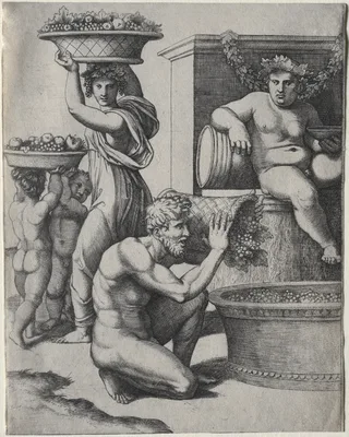 The Wine Press — Marcantonio Raimondi