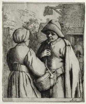 Man and Woman Conversing — Adrian Ostade